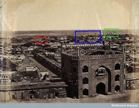 Akbarabadi Mosque as seen from the Jama Masjid, 1858