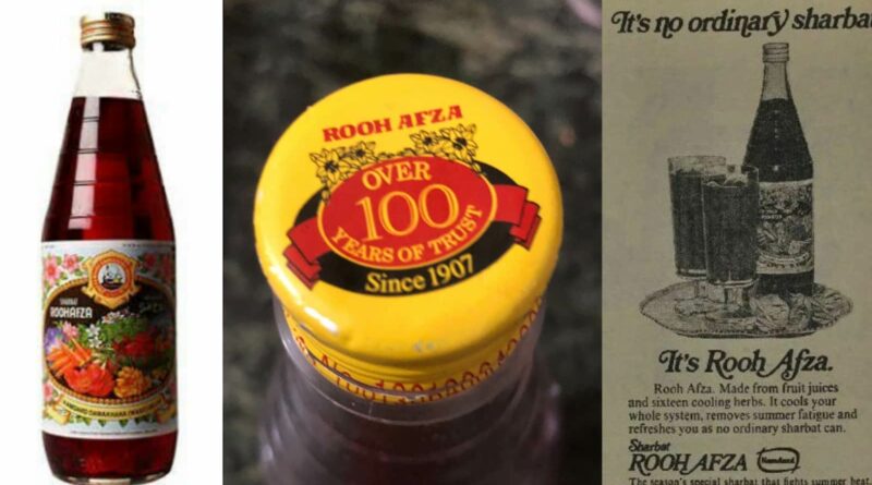 A bottle of Rooh Afza