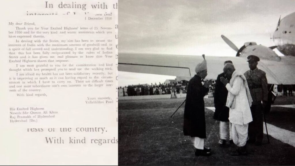 Sardar Patel meets with Nawab Mir Osman Ali Khan